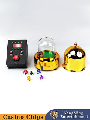 Customized Electric Dice Cup, Black Control Box, Size Poker Table For Shiny Gold Casino