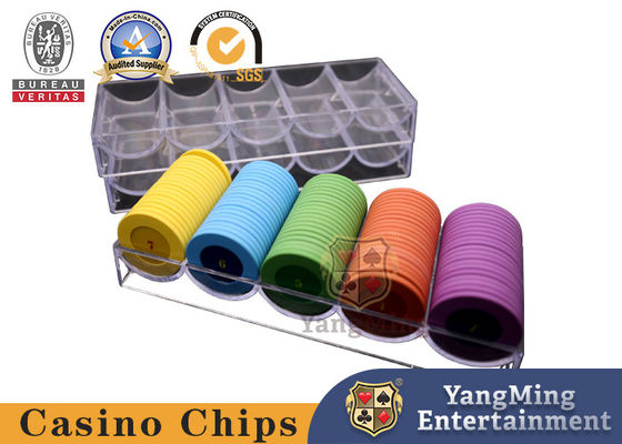 Jakość Akrylowe plastikowe pudełko na żetony do pokera ze 100 kawałkami 40-milimetrowej monety z chipem Texas Akcesoria stołowe fabryka