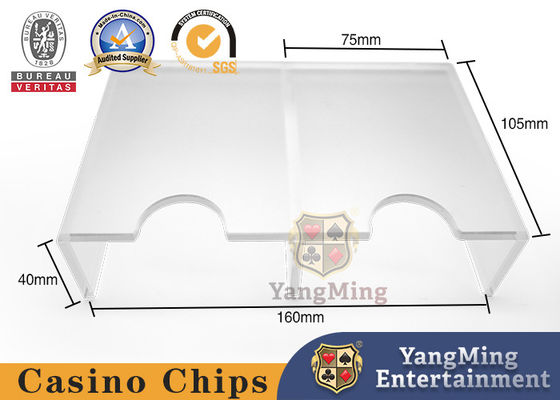 Stock Supply Acrylic Frosted Two Compartments Discard Holder Niuniu Gambling Table Poker Discard Holder