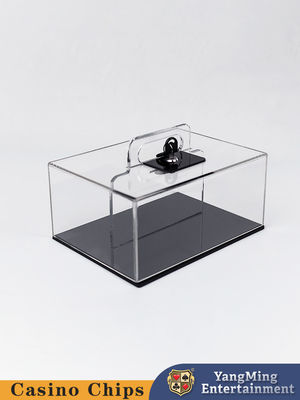 Texas Club Custom 400 Pieces Round Clay Anti-Counterfeiting Chips Coin Box Transparent Acrylic Lockable Portable Case