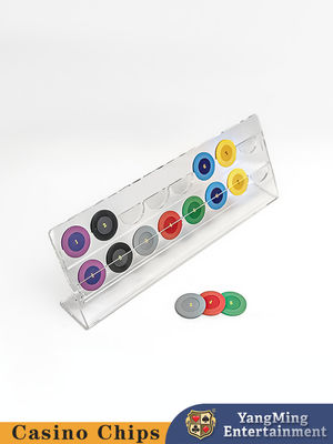 Jakość 500g Kasyno Akcesoria do gier Stół do ruletki 40mm Akrylowe żetony do pokera Płyta do wyświetlania monet fabryka
