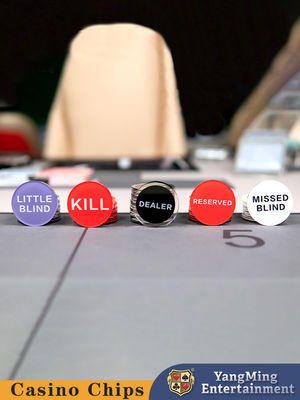 Качество Акриловый круглый Texas Size Blind Bet Card с передней и задней стороной английский печать Texas Hold'Em Button фабрика