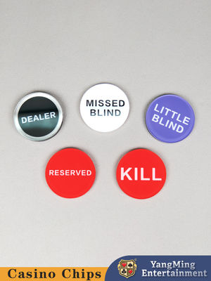 Качество Акриловый круглый Texas Size Blind Bet Card с передней и задней стороной английский печать Texas Hold'Em Button фабрика