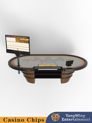 Factory Customized Gambling Baccarat Poker 8 Person Smart Chip Induction Poker Table