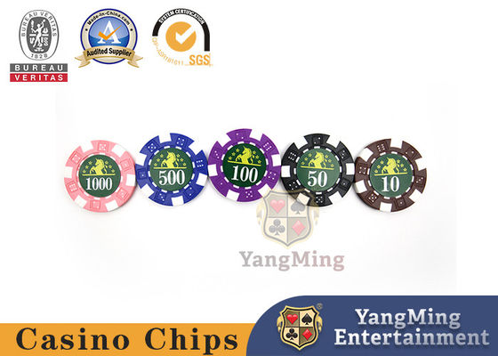 11.5g Plastic Texas BlackJack Clay Casino Poker Chip Set With UV Mark And Case