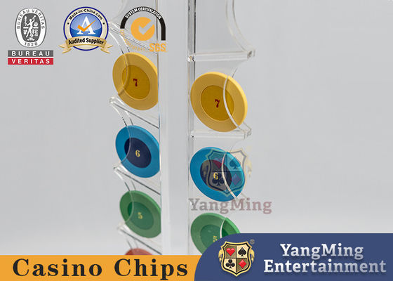 Kwaliteit Roulette Baccarat Gokken Poker tafel fiches staan vol transparante 25pcs ronde fiches houder fabriek