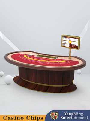 Custom Design Treadle Casino Poker Table Oval Treadle Lucky Six Baccarat Poker Table