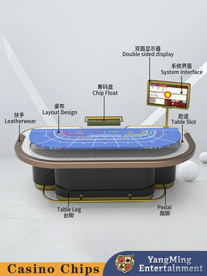 Deluxe Customized Standard 7 People Baccarat Dragon Tiger Table Casino Club Bumper Guard Poker Game Table