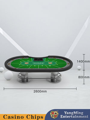 High-end Customized Oval Metal Bumper Guard Texas Hold'em Poker Table Recreation And Leisure Club Poker Game Table