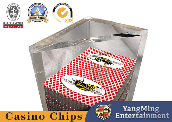 Club Triangle Poker Card Dealer Card Holder Transparent Acrylic Opening Waste Card Holder Baccarat Texas Accessories