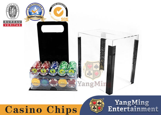 Quality Factory Wholesale Custom Size 1000 pcs 40mm Chips Carrier Poker Chips Case Clear Acrylic Poker Chip Carrier Box factory