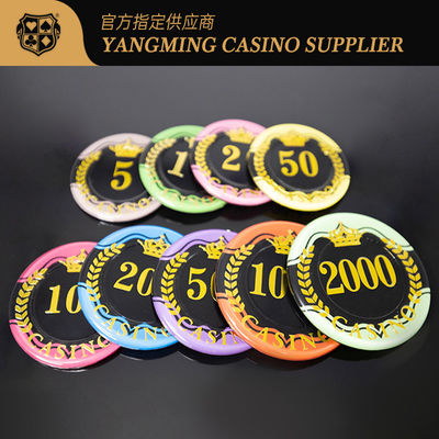 Chất lượng Hàng có sẵn Wheat Crown Stamping Acrylic Chips Casino Club Trò chơi giải trí Chips nhà máy