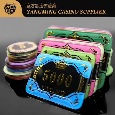 Quality Acrylic Wheat Foil Stamping Chips Gambling Poker Table Game Table Top Chips factory