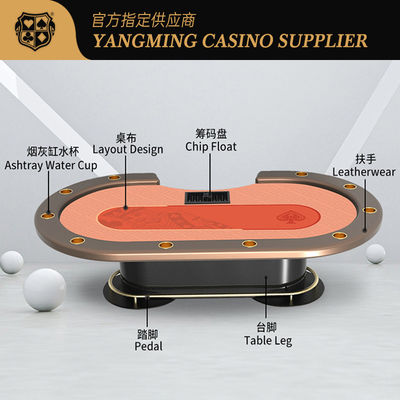 New Launch 10-Player Texas Metal Oval Poker Table International Casino Club Poker Table Games