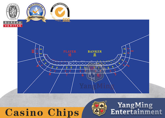 10 Players No 4 Baccarat Blue Waterproof Poker Game Tablecloth Custom-Made Texas Dragon Tiger Entertainment Layout