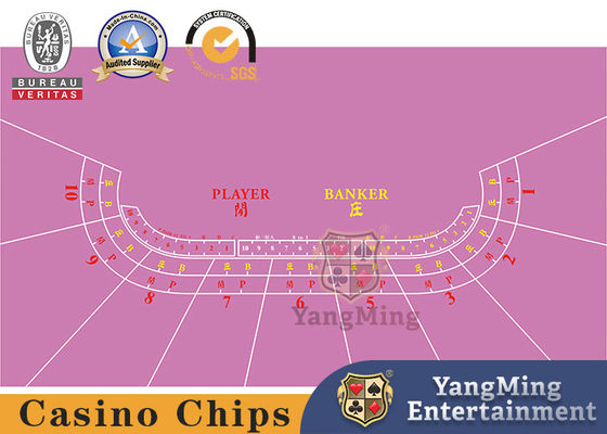 Qualidade 10 jogadores nenhuma toalha de mesa impermeável azul Texas Dragon Tiger Entertainment Layout feito-à-medida do jogo de pôquer de 4 bacarás fábrica