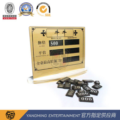 Chất lượng 7 màu tượng điêu khắc acrylic Logo sòng bạc rồng hổ bảng thông báo bàn poker được sử dụng trên bàn cờ bạc ánh sáng bàn nhà máy