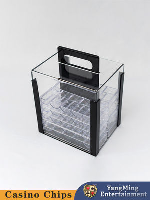 1000 Casino Poker Clay Chip Clear Acrylic Poker Chip Carrier-Includes 10 Chip Racks