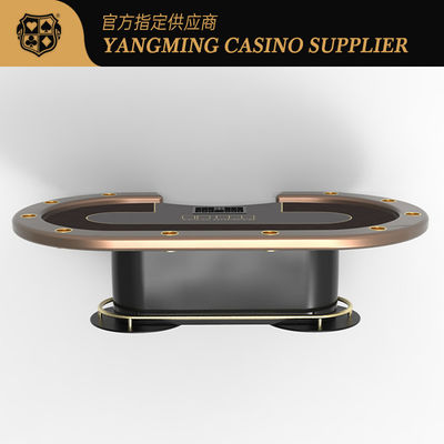 Qualità Tavolo da poker a treadle di metallo nero ovale Texas Casino Poker Tavoli da gioco fabbrica