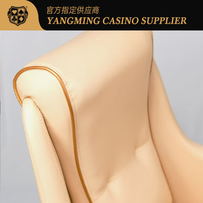 Calidad Confortable de cuero y madera Wynn Macao modelo personalizado del jugador silla Casino Baccarat con ruedas silla de póquer fábrica