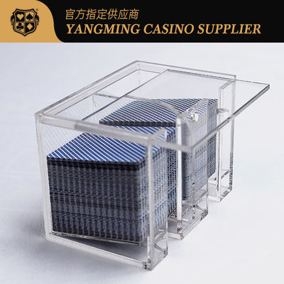 New Upgraded Acrylic Two Compartments Eight Decks Card Waste Box Baccarat Gambling Table Game Waste Card Box