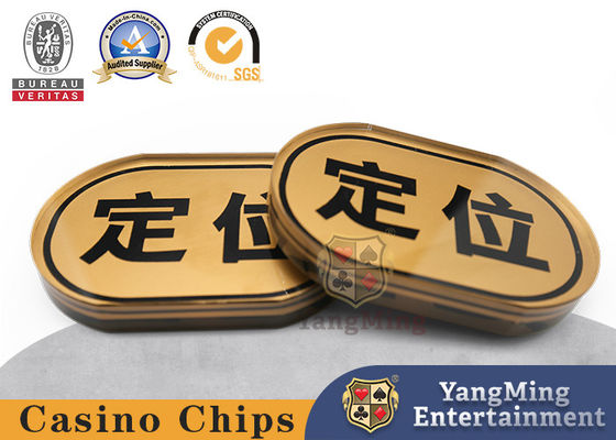 Waterproof Gold Silk Screen Baccarat Markers Oval Shape For Casino Poker Games