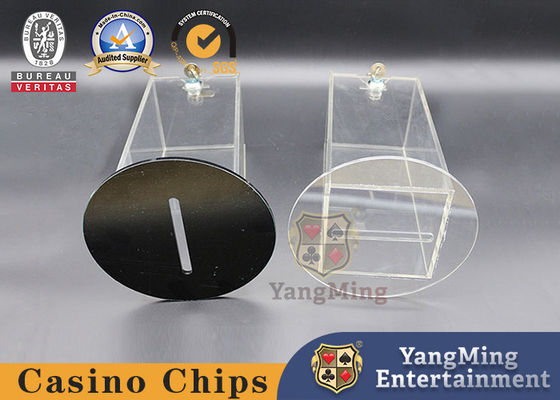 Quality Gambling Baccarat Poker Discard Holder Table Drop Playing Cards Acrylic Box Cash Carrier Round Bottom With 1 Lock factory
