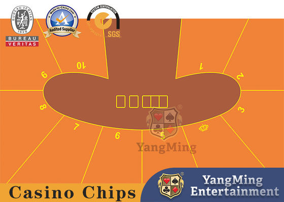 Qualität 100% Polyester Fabric Fabrik Design Anpassung 7 Spieler Baccarat Tisch Layout Fabrik