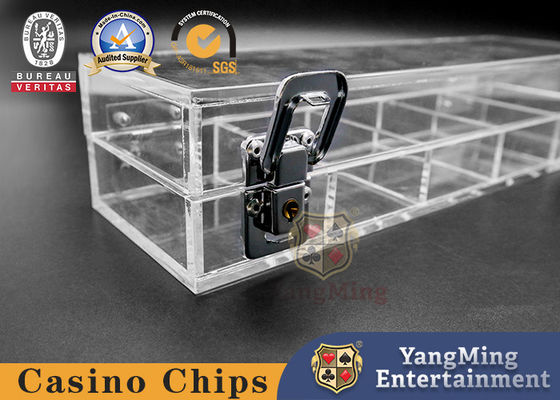 Kwaliteit 40mm de Pook Chips Case 5 Rijen 100 PCs ontruimt Acrylvlotter het Gokken Lijst Chips Holder fabriek