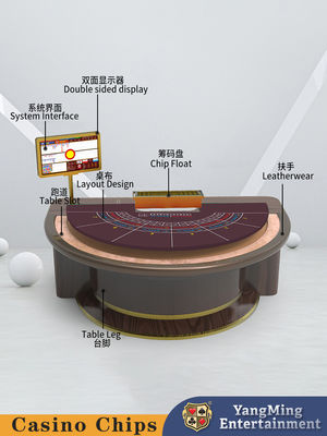 Customized Solid Wood Poker Table Semi-Circular Treadle Texas Baccarat Poker Game Table