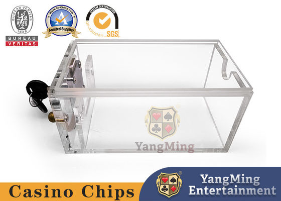Newly Designed And Customized 6 Deck Poker Card Gift Card Box Texas Baccarat Poker Table Transparent Acrylic With Lock Hold