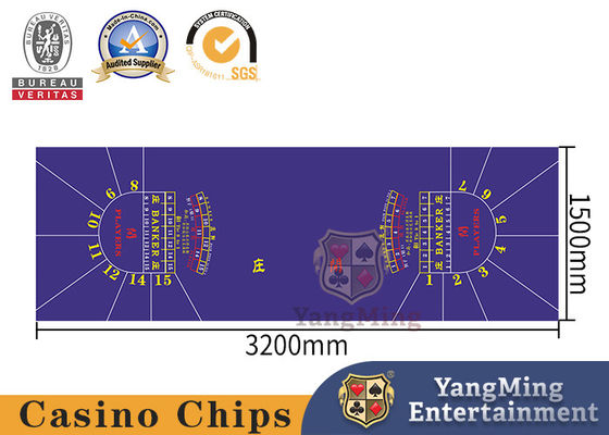 Original Design And Custom-Made 15 Player Shalf-Circle Baccarat Poker Tablecloth Gambling Table Layout Support Wholesale