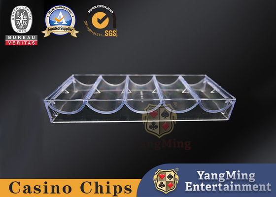 Qualität Texas halten sie Reihen-Kasino-Chip-Behälter-Floss-Spieltisch eingeweihter schwarzer Farbplastikchip-carrier des Schürhaken-Club-6 Fabrik