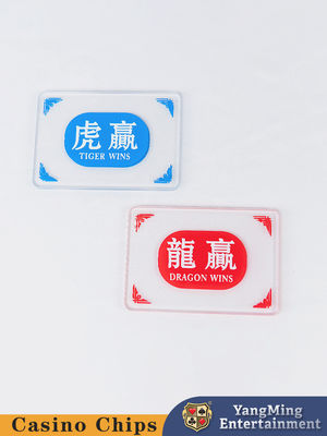 Quality New Design Dragon Tiger Positioning Card Red Blue Frosted Acrylic Poker Table Game factory