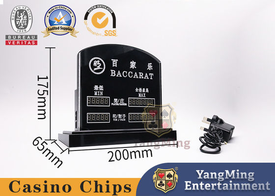 Calidad Los juegos de tabla del bacará dedicaron la tabla electrónica Bet Limit Customized Logo del póker del casino de la muestra del límite de la tabla del LED fábrica