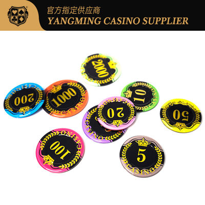 Newly Designed Acrylic Wheat Foil Stamped Casino Poker Chips with Custom Logo
