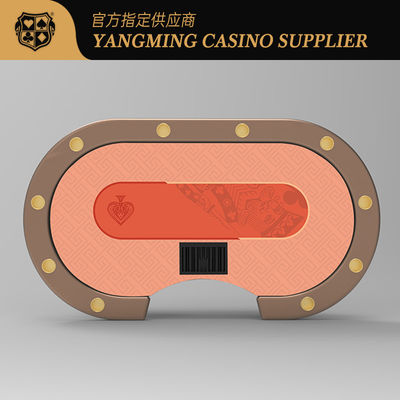 Qualità Tavolo da poker su misura Oval Metal Treadle Casino Hotel Texas Hold'em fabbrica