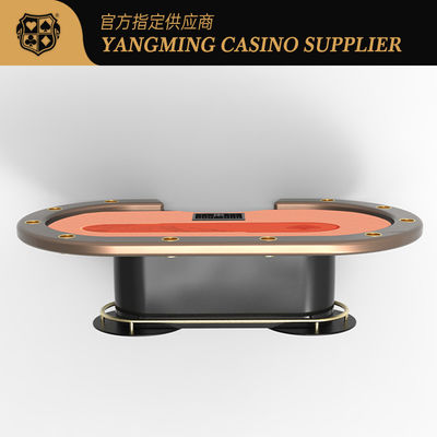 Kualitas Custom Oval Metal Treadle Casino Hotel Texas Hold'em Meja Permainan Poker pabrik