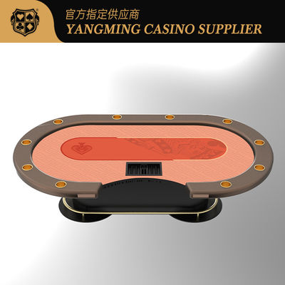 Kualitas Oval Metal Treadle Texas Hold'Em Poker Meja Texas Kasino Klub Poker Game Meja pabrik