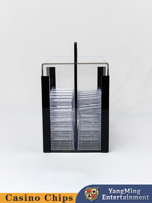 Kalite Yüksek Kalite Yuvarlak Sahte Karşıt Çipler Kalın Akrilik Tote Çip Kutusu Texas Casino Club Poker Casual Gaming Çip Kutusu fabrika