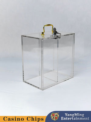 Quality Acrylic Two Compartment Locking Chip Case Poker Table Game Table Top Chip Case factory