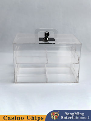 Transparent Acrylic Thickened Poker Chip Carrying Case Square Chip Case With Lock Poker Table Top