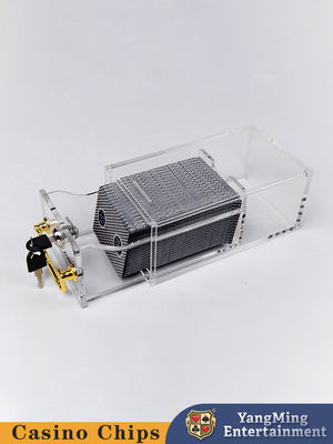 Customized Transparent Thickened Acrylic 8 Deck Sending Box With Lock Casino Baccarat Poker Game Counter-Top Sending Box
