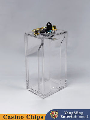 Acrylic Locking 8 Deck Card Box Baccarat Casino Table Game Table Top Card Box