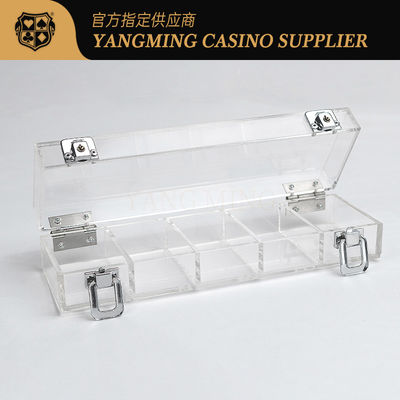 Acrylic 100 PCS 50mm Transparent Poker Chip Tray Baccarat Texas Hold′em Table Game