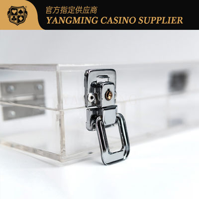Wholesale Customized Acrylic Clear Locking Chip Tray Baccarat Casino Poker Game Table Top Chip Tray