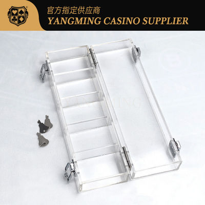 Calidad Venta al por mayor personalizada Acrílico transparente bandeja de bloqueo de chip Baccarat Casino juego de póquer Mesa de arriba bandeja de chip fábrica