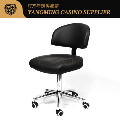 New Black Pulley Leather Dealer Chair Casino Baccarat Table Game Poker Dealer Chair