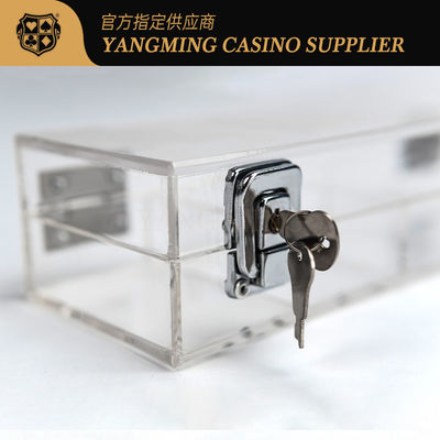 Quality Locking Casino Poker Chip Box 100 Yard 50mm Gaming Chip Tray with Security Key factory