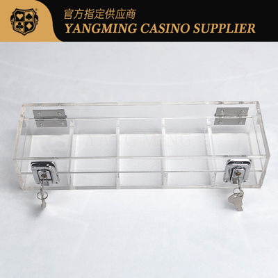 Quality Locking Casino Poker Chip Box 100 Yard 50mm Gaming Chip Tray with Security Key factory